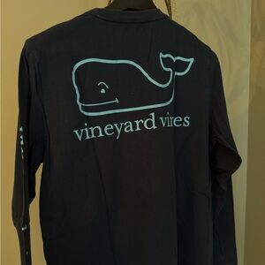 Vineyard Vines Classic Navy LS Tee size Medium